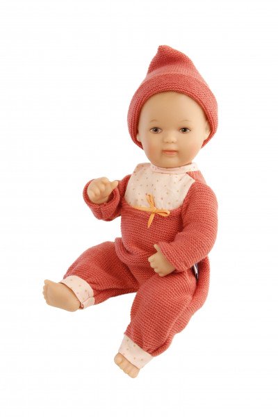 Schildkröt Manufaktur Kleidung zu Puppe Mein 1. Baby 28 cm Strickoverall rot Tiefpreis