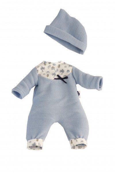Schildkröt Manufaktur Kleidung zu Puppe Mein 1. Baby 28 cm Strickoverall blau/weiss Wochenangebot