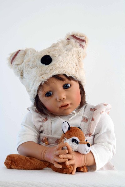 Schildkröt Manufaktur Baby Jolina 50 cm von Karola Wegerich braune Haare, Kleidung rose/weiss Begrenzte Freigabe