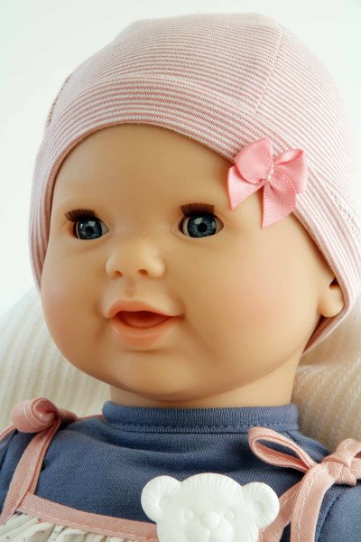 Schildkröt Manufaktur Schnullerbaby Lenchen 37 cm, Malhaar, blaue Schlafaugen, Kleidung blau/weiss/rose 2025