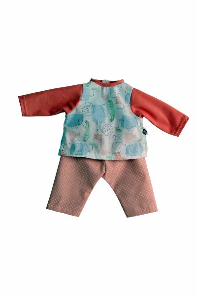 Schildkröt Manufaktur Kleidung Schlafanzug zu Puppe 32 -52 cm rose/weiss Preisnachlass