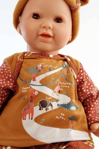 Schildkröt Manufaktur Schnullerbaby Lenchen 37 cm, Malhaar, braune Schlafaugen, Kleidung Safari-Look Neueste Stile