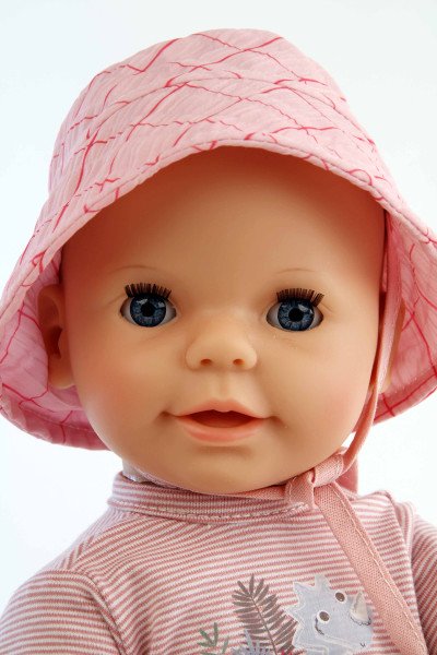 Schildkröt Manufaktur Trink + Näßbaby "Lina" 40 cm mit Malhaar und blauen Schlafaugen, Kleidung rose/bleu Bis zu 60% Rabatt