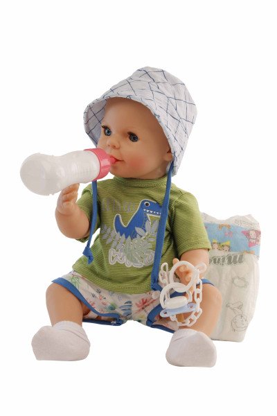 Schildkröt Manufaktur Kleidung zu Trink + Näßbaby 40 cm Finn weißUgrün/blau Bis zu 65% Rabatt