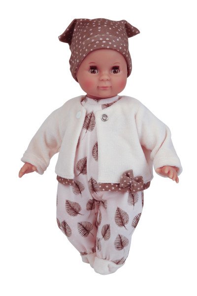 Schildkröt Manufaktur Kleidung zu Puppe Schlummerle 32 cm, rose Overall mit weißer Jacke und braune Tupfenmütze Speichern exportieren