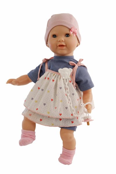 Schildkröt Manufaktur Kleidung zu Puppe 37 cm Lenchen/Strampelchen/Schlummerle, blau/weiss/rose Sonderangebot