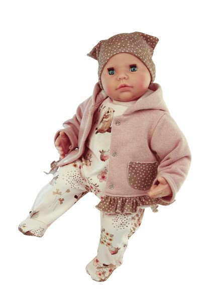 Schildkröt Manufaktur Kleidung zu Puppe 52 cm Julchen/Peterle/Klara/Elli winterlich rose/gold mit Biberdruck Begrenztes Angebot