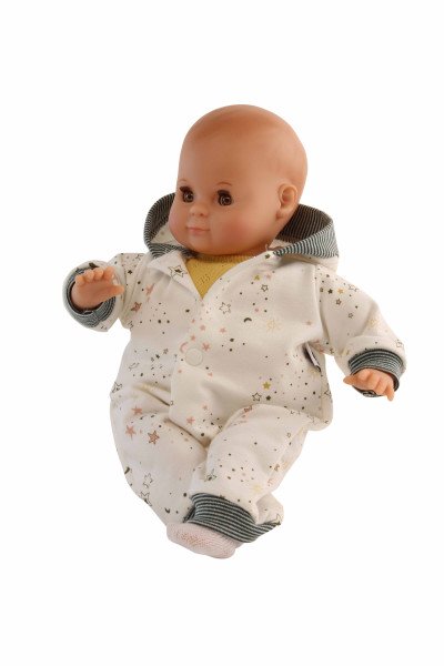Schildkröt Manufaktur Kleidung zu Puppe Schlummerle 32 cm, Overall weiss/blau Osterangebot
