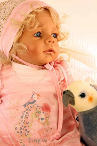Schildkröt Manufaktur Baby Colette 50 cm von Karola Wegerich blonde Haare, Kleidung rose/weiss/beige Blitzangebot