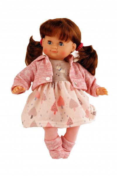 Schildkröt Manufaktur Puppe Schlummerle 32 cm braune Haare, blaue Schlafaugen, Kleidung winterlich Super Sparpreis