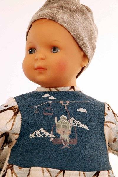 Schildkröt Manufaktur Puppe Schlenkerle 37 cm mit Malhaar und blauen Malaugen, Kleidung mit Pinguinprint Wochenangebot