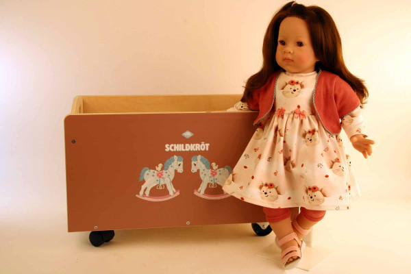 Schildkröt Manufaktur Puppe Elli 52 cm braune Haare, braune Schlafaugen, Kleidung Mäuschen Super Rabatt