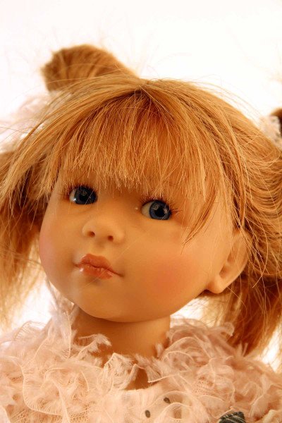 Schildkröt Manufaktur Puppe Sophie 35 cm von Sieglinde Frieske rote Haare, Kleidung rose/weiss Speichern exportieren