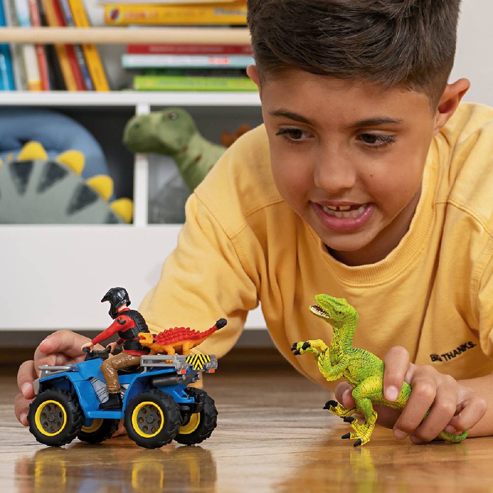 Schleich Flucht auf Quad vor Velociraptor Nur für heute