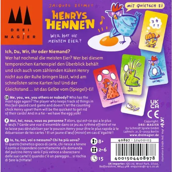 Schmidt Spiele Drei Magier®: Henrys Hennen, Kartenspiel Black Friday
