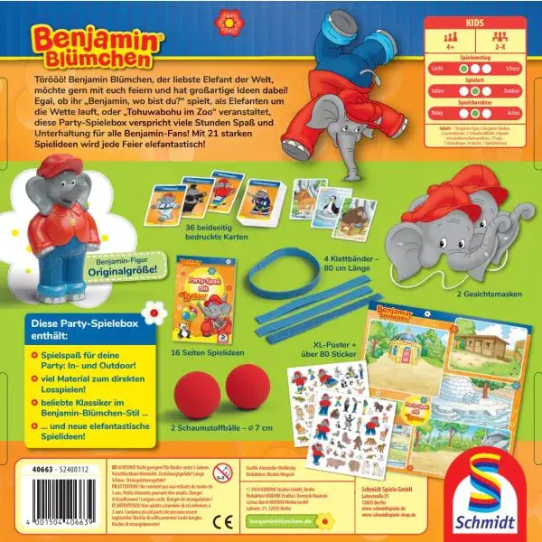 Schmidt Spiele Benjamin Blümchen: Party-Spaß mit Törööö!, Kinder-Partyspiele Jubiläumsangebot
