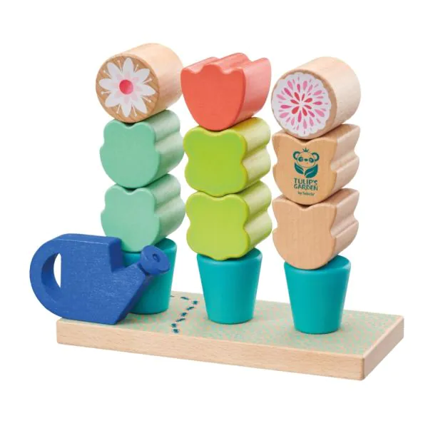 Schmidt Spiele TULIP'S GARDEN by SELECTA® Kleinkindwelt: Steckspiel Blumen, 14 Teile Vierteljährliche Förderung