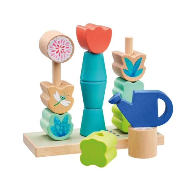 Schmidt Spiele TULIP'S GARDEN by SELECTA® Kleinkindwelt: Steckspiel Blumen, 14 Teile Vierteljährliche Förderung
