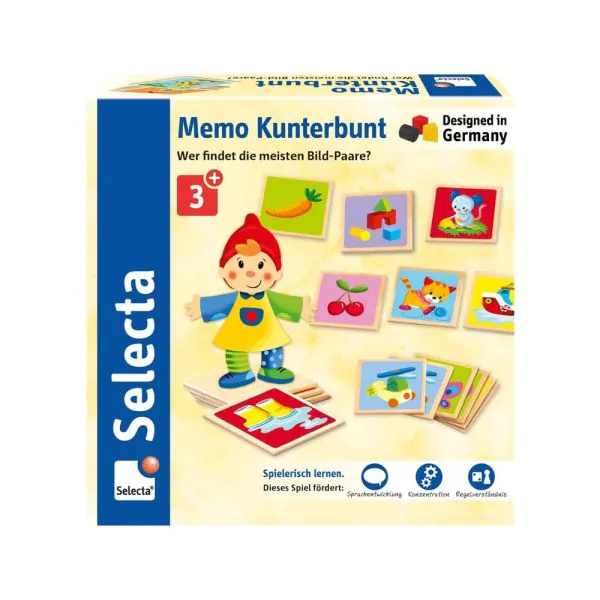 Schmidt Spiele Memo Kunterbunt aus Holz, 36 Teile Nur noch ein Tag übrig