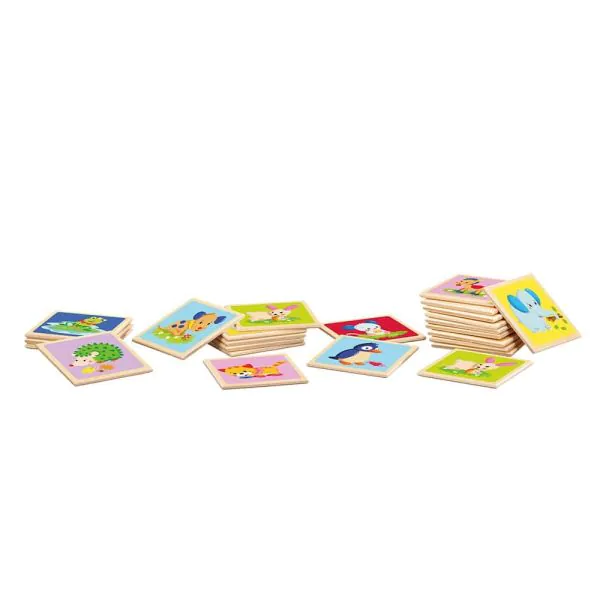 Schmidt Spiele Memo Tiere, Legespiel aus Holz, 24 Teile Fabrikladen