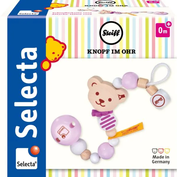 Schmidt Spiele Steiff: Schnullerkette rosa, 21 cm 50% Rabatt für begrenzte Zeit