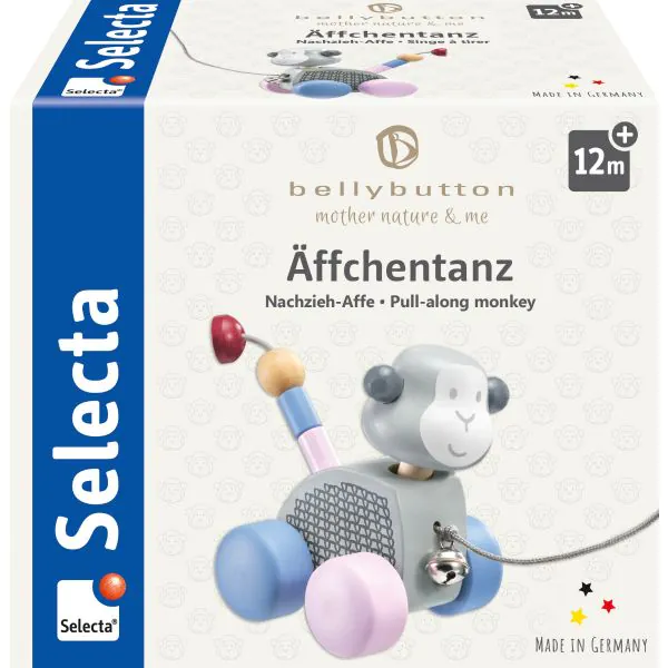 Schmidt Spiele bellybutton: Äffchentanz, Nachzieh-Affe, 11 cm im Angebot