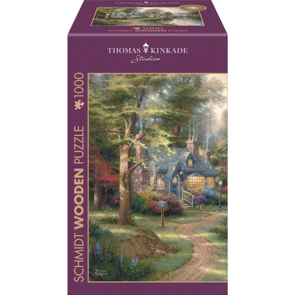 Schmidt Spiele Thomas Kinkade Studios: Dorf am See, 1.000 Teile Holzpuzzle im Angebot