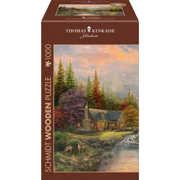 Schmidt Spiele Thomas Kinkade Studios: Bergkulisse mit Bach, 1.000 Teile Holzpuzzle Schlussverkauf