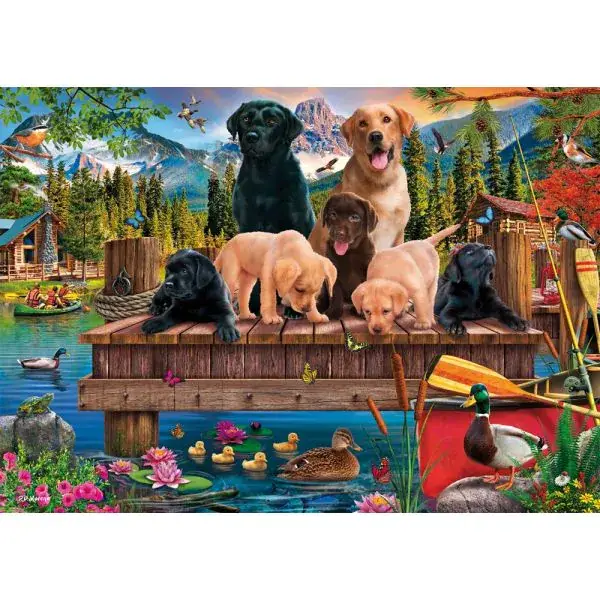 Schmidt Spiele Hundefamilie am See, 1.000 Teile Puzzle Flash Sale