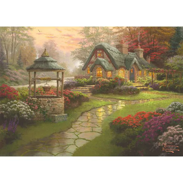 Schmidt Spiele Thomas Kinkade: Painter of Light - Haus mit Brunnen, 1.000 Teile Puzzle Räumungsverkauf