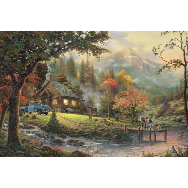 Schmidt Spiele Thomas Kinkade: Idylle am Fluss, 500 Teile Puzzle Kauf eins, bekomm eins gratis