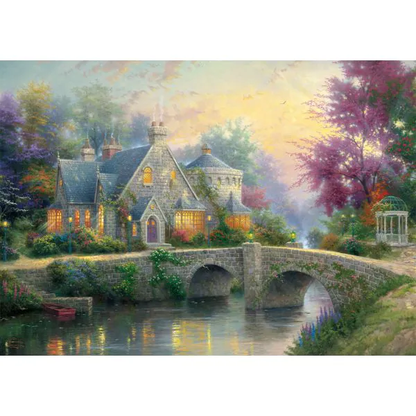 Schmidt Spiele Thomas Kinkade: Painter of Light - Lamplight Manour & Winter in Lamplight Manour, 2 x 1.000 Teile Puzzle Riesige Ersparnisse