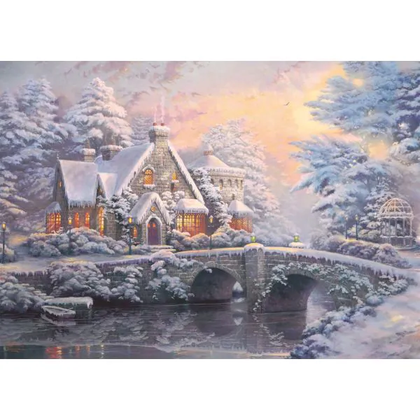 Schmidt Spiele Thomas Kinkade: Painter of Light - Lamplight Manour & Winter in Lamplight Manour, 2 x 1.000 Teile Puzzle Riesige Ersparnisse