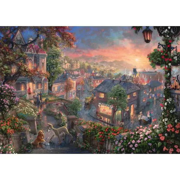 Schmidt Spiele Thomas Kinkade Studios: Painter of Light - Disney Susi und Strolch, 1.000 Teile Puzzle Letzte 2 Tage