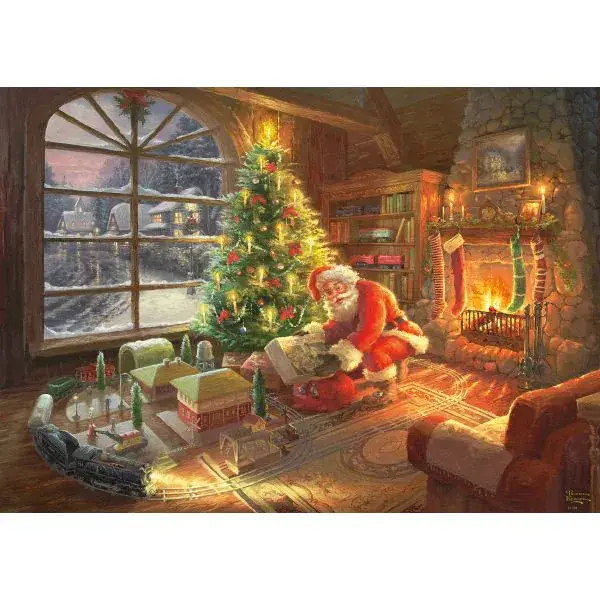 Schmidt Spiele Thomas Kinkade Studios: Painter of Light - Der Weihnachtsmann ist da! - Limited Edition, 1.000 Teile Puzzle Zeitbegrenzte Promotion