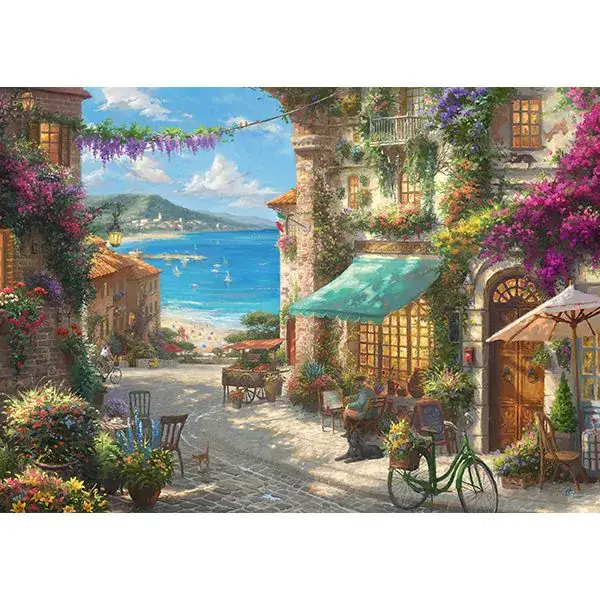 Schmidt Spiele Thomas Kinkade Studios: Painter of Light - Café an der italienischen Riviera, 1.000 Teile Puzzle Nur für heute