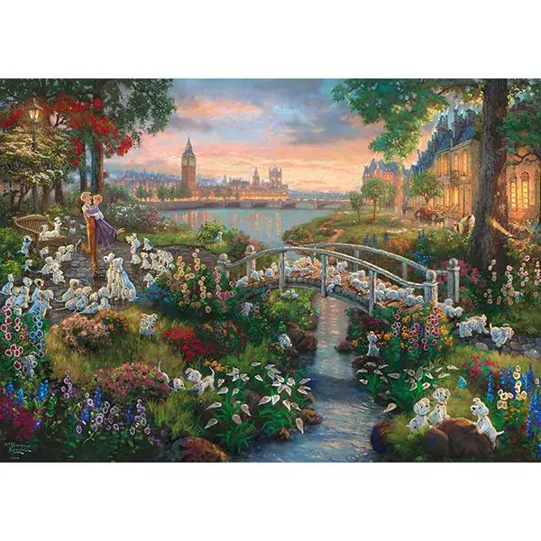 Schmidt Spiele Thomas Kinkade Studios: Painter of Light - Disney 101 Dalmatiner, 1.000 Teile Puzzle Vierteljährliche Förderung
