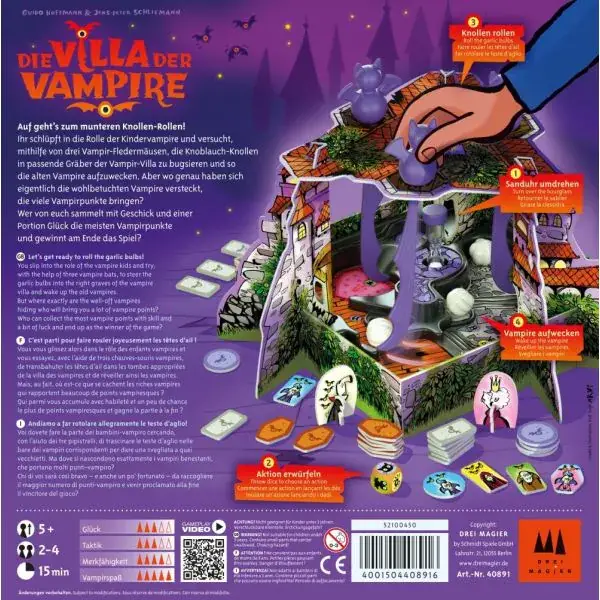 Schmidt Spiele Drei Magier®: Die Villa der Vampire, Kinderspiel 50% Rabatt für begrenzte Zeit