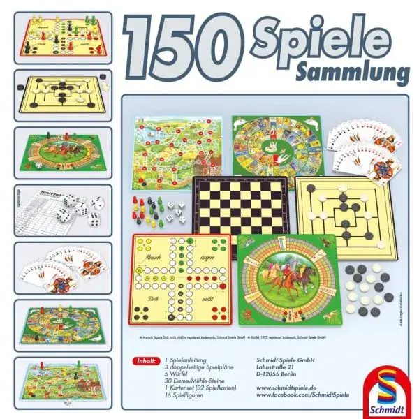 Schmidt Spiele 150er Spielesammlung, 150 Spielemöglichkeiten, grün Top Angebot