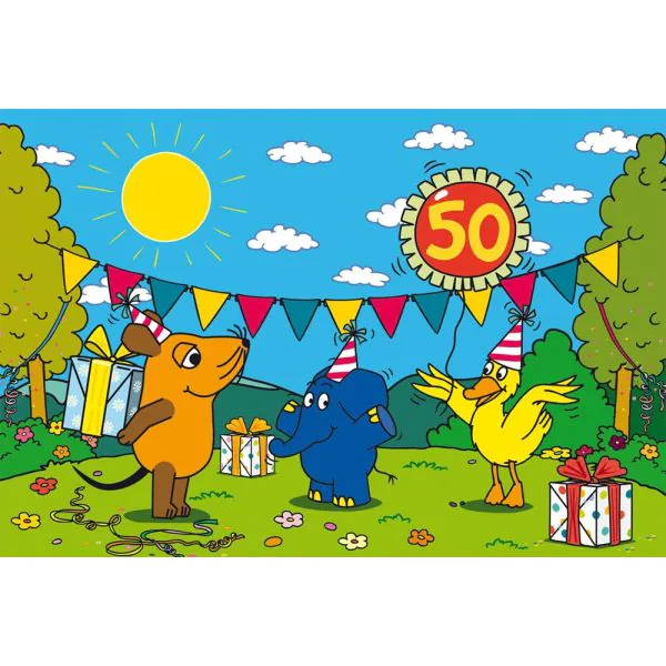 Schmidt Spiele Die Maus: Alles Liebe zum Geburtstag, 50. Geburtstag Elefant, 60 Teile Kinderpuzzle Bestseller
