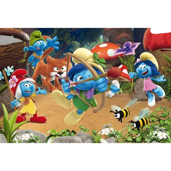Schmidt Spiele Die Schlümpfe: Azrael in Schlumpfhausen, 60 Teile Kinderpuzzle mit Add-on Tägliche Deals