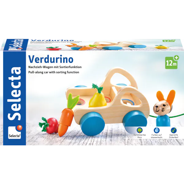 Schmidt Spiele Verdurino, Obst und Gemüsewagen, Nachzieh- und Sortierspielzeug Nur noch ein Tag übrig