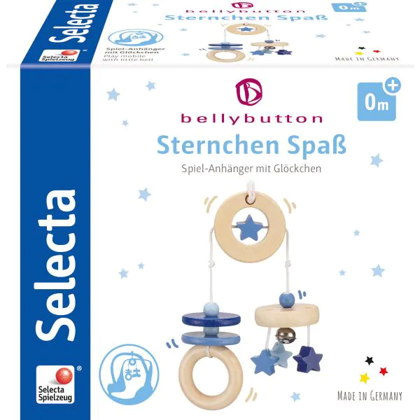 Schmidt Spiele bellybutton: Sternchen Spaß, Minitrapez, Mobile aus Holz, Blau, 15,5 cm Versandkostenfrei