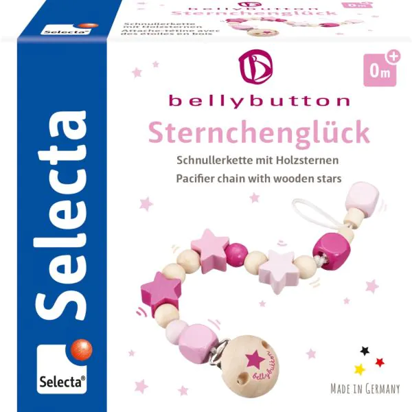 Schmidt Spiele bellybutton: Schnullerkette Sternchenglück rosa Flash Sale