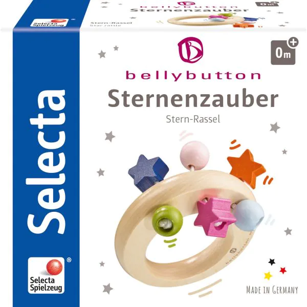 Schmidt Spiele bellybutton: Sternenzauber, Greifling aus Holz, 8 cm Begrenztes Angebot