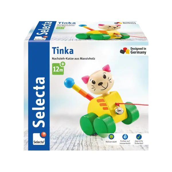 Schmidt Spiele Tinka, Nachzieh Katze aus Massivholz, 12 cm Saisonale Angebote
