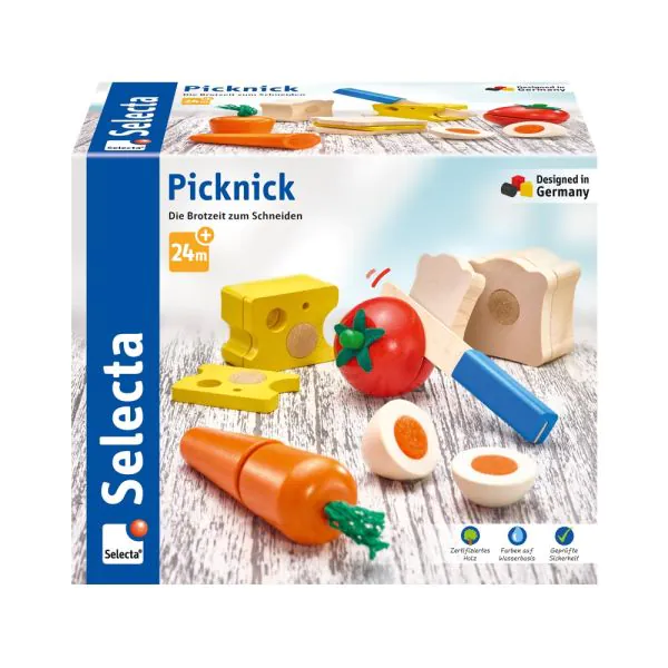 Schmidt Spiele Picknick, Klett und Schneidespielzeug aus Holz, 13 Teile Bis zu 60% Rabatt