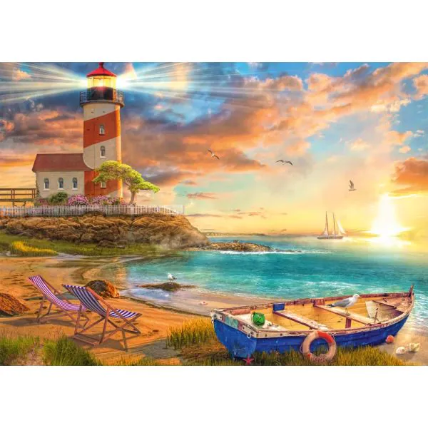 Schmidt Spiele Sonnenuntergang in der Leuchtturm-Bucht, 1.000 Teile Puzzle zollfrei