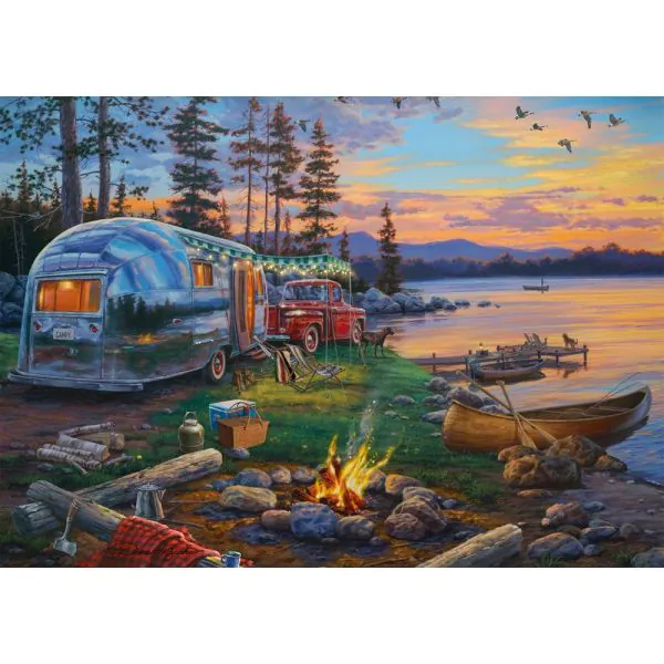 Schmidt Spiele Darrel Bush: Campingidyll am See, 1.000 Teile Puzzle Günstiger Verkauf