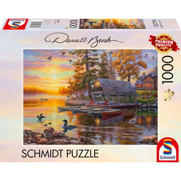 Schmidt Spiele Darrel Bush: Bootshaus mit Kanus, 1.000 Teile Puzzle Fabrikverkauf